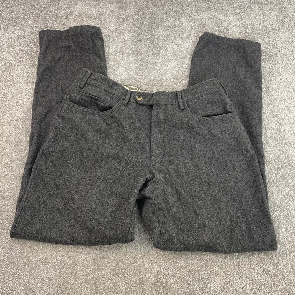Isaia Napoli Wool Dress Pants Mens 34x31 Size 50IT Trousers Made in Italy Grey